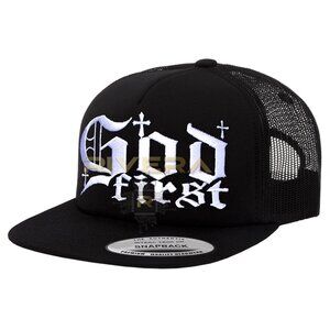 God First Premium Embroidered Snapback Hat 3 Crosses Faith Streetwear Cap Faith